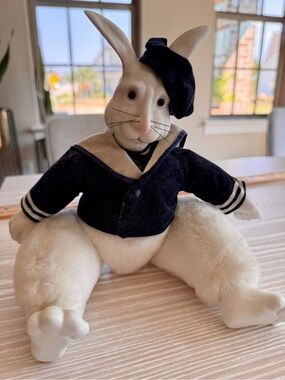 ANCO Heritage Court Easter Vintage Rabbit Porcelain Navy and White Sailor Outfit
